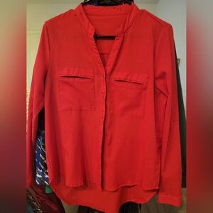 Red Long Sleeve Blouse